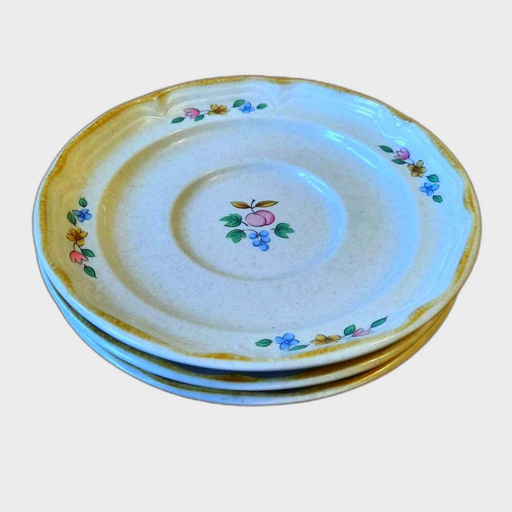 Vintage International Stoneware Heartland Set Of 3 Saucers - Japan